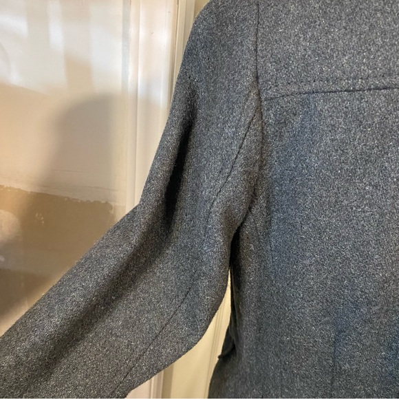 Wool Clasp button Cropped Jacket Gray wool blend Textured Women’s jacket Medium - Picture 5 of 14